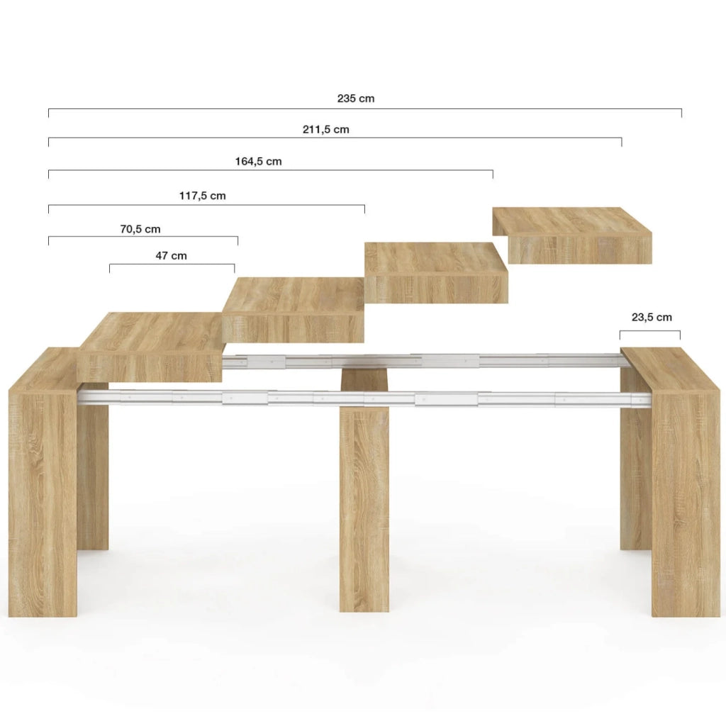 IDMarket - Tavolo da salotto allungabile ORLANDO per 10 persone, 235 cm, in legno effetto faggio