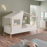 Letto singolo a casetta Luba in legno massiccio – Un rifugio incantato per i sogni del tuo bambino