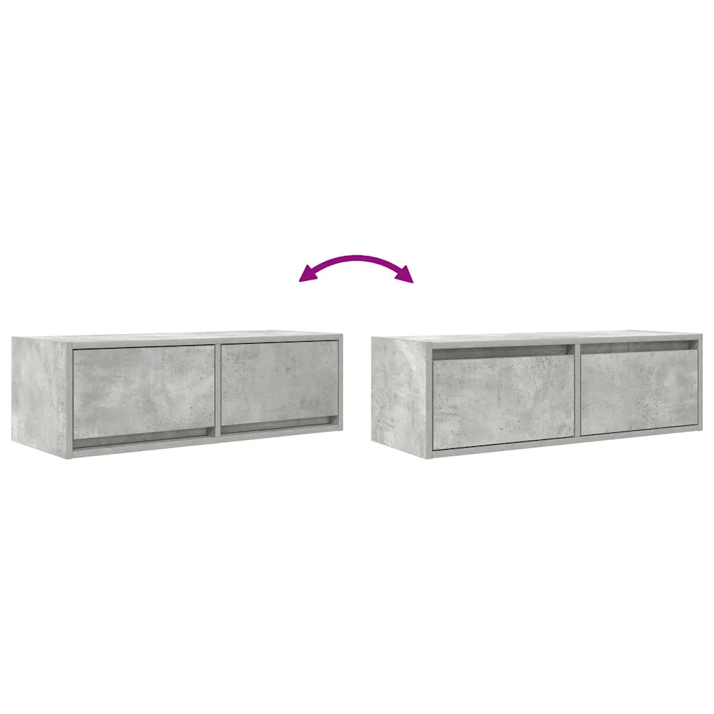 vidaXL Mobili TV 2 pz Grigio Cemento 80x31x25,5cm in Legno Multistrato