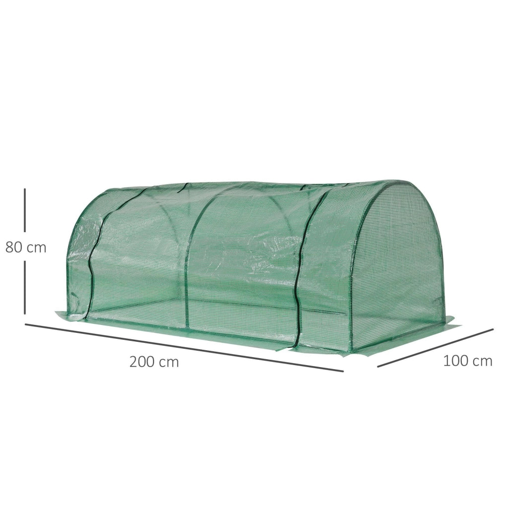Serra da giardino con porta avvolgibile 200 x 100 x 80 cm