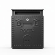 Cassetta postale rustica nera in ferro battuto 230x90xh.290 mm