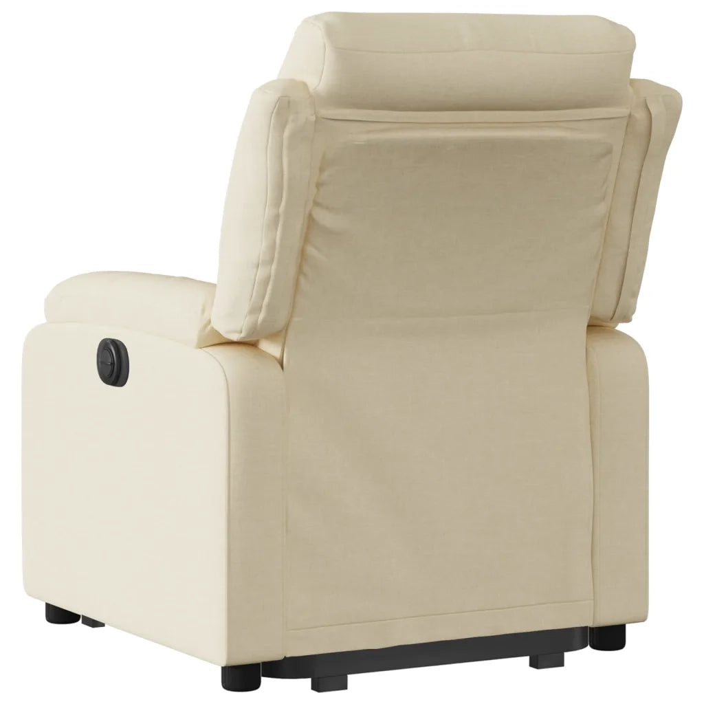 Poltrona | Sedia Relax Alzapersona Reclinabile Crema in Tessuto