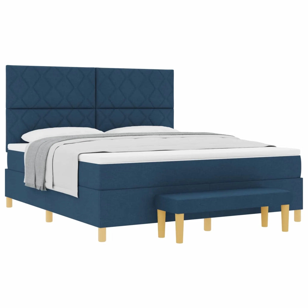 Letto a molle con testiera Blu 200 x 180 cm Tessuto 3344400