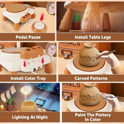 Kit per ceramisti con macchina da tornio elettrica aereazione e materiali da verniciatura per bambini da 8 anni in su