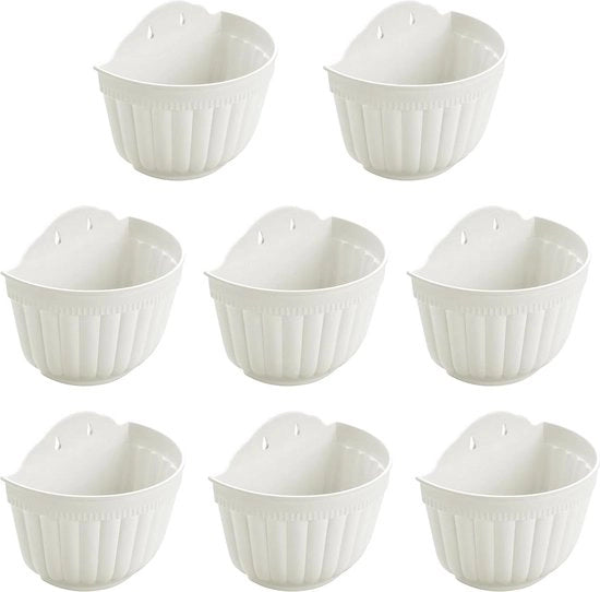 Piantine da Parete - Finestra di Giardino Verticale - Porta Piante per Interno e Esterno - Supporto per Erbe in Cucina e Balcone - Design Moderno Bianco - Decorazione per Camera da Letto Fiore Hanger