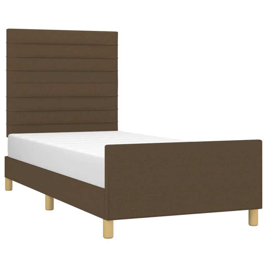 vidaXL Giroletto senza Materasso Marrone Scuro 90x200 cm Tessuto
