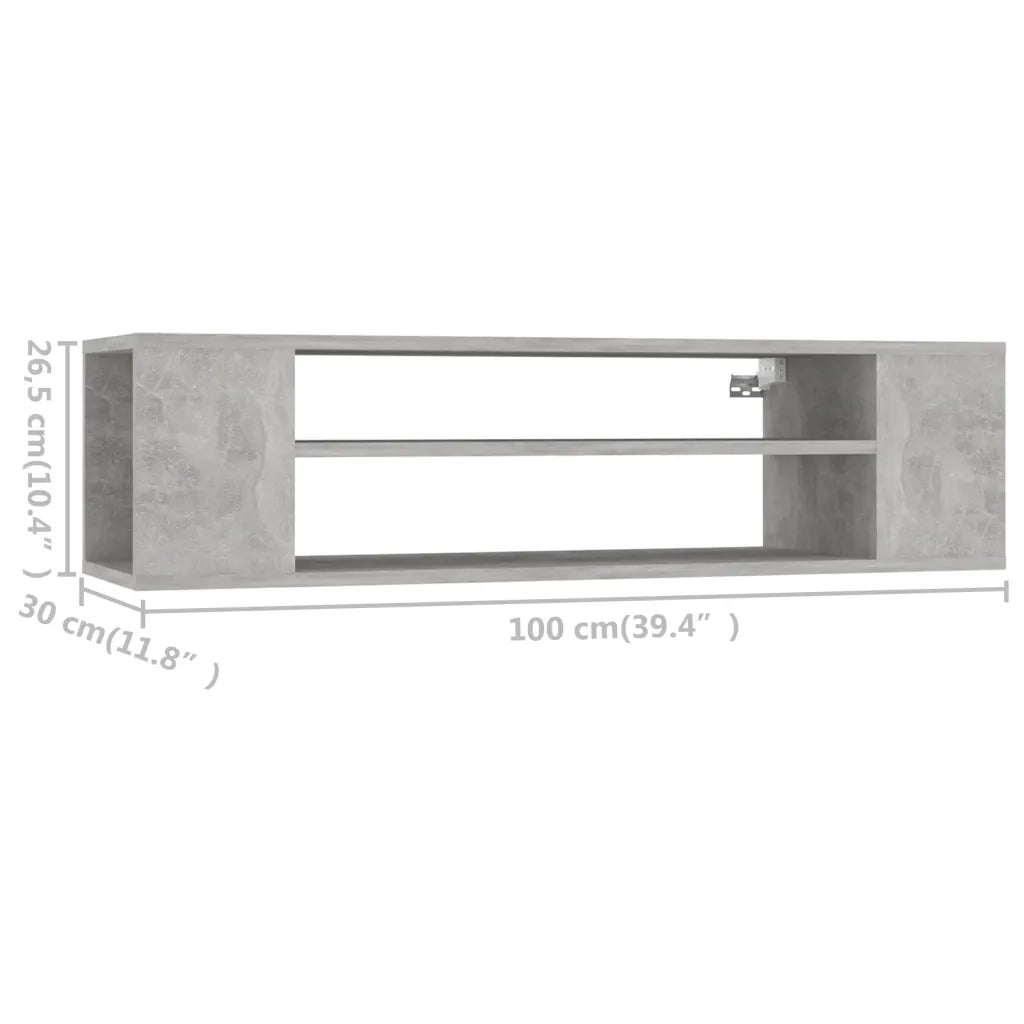 Mobile Porta TV Sospeso Grigio Cemento 100x30x26,5cm Truciolato cod mxl 10087