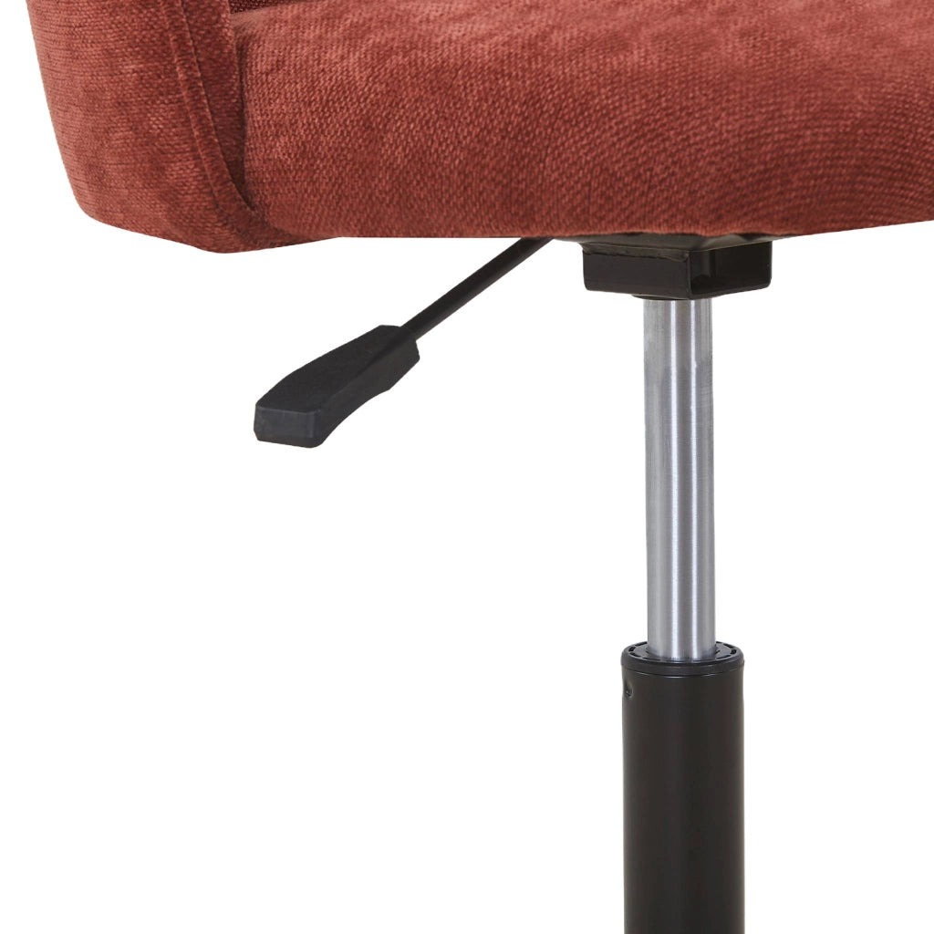 Sedia da ufficio con rotelle in tessuto, rosso