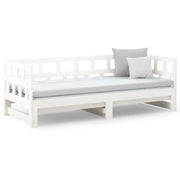 Dormeuse Estraibile Bianca Legno Massello di Pino 2x(80x200) cm  cod mxl 61948
