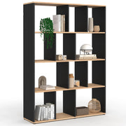 IDMarket - Estantería COLETTE con XX compartimentos negros y efecto madera H.XX cm