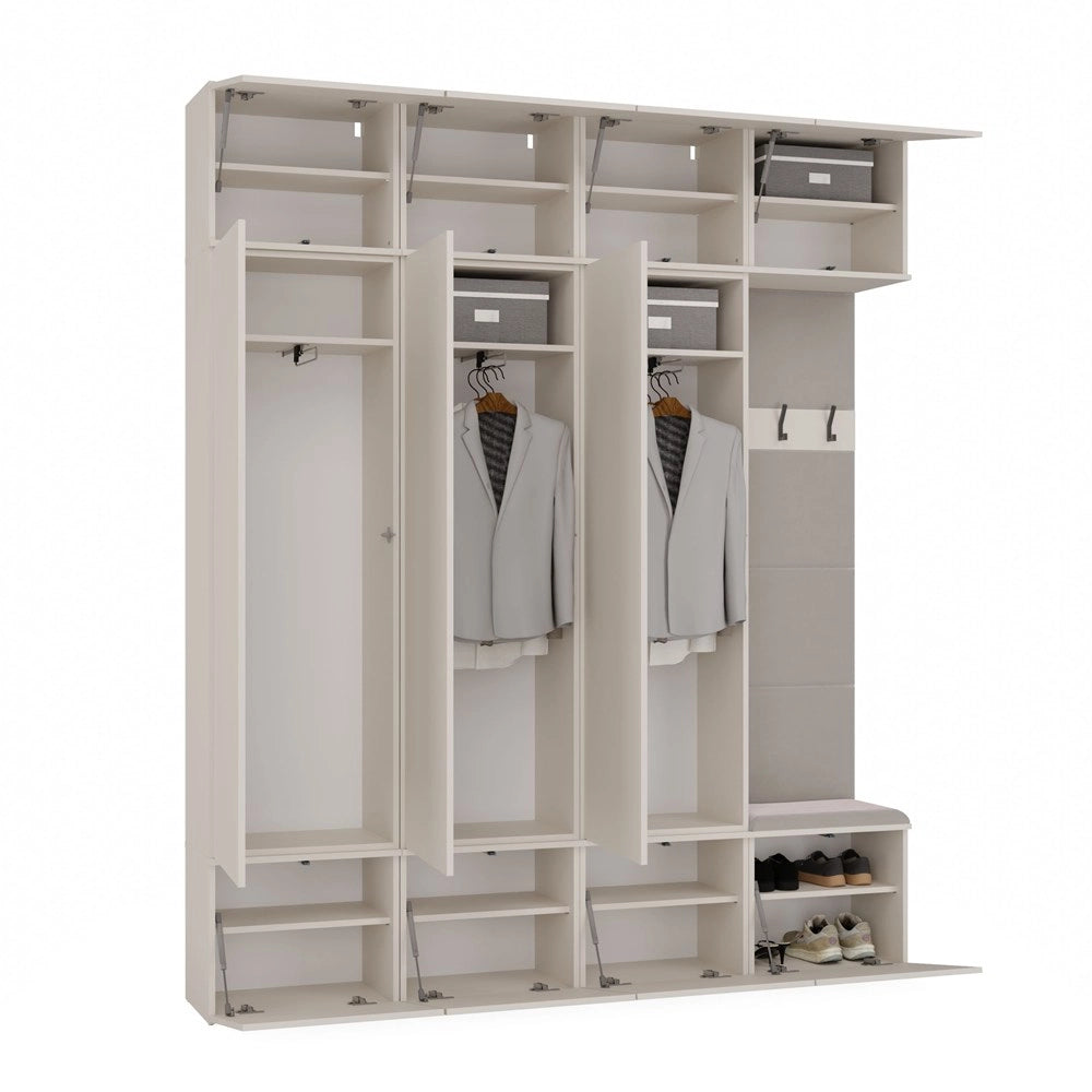 Guardaroba HAGA IV 3sz1w cashmere beige 3x armadio + appendiabiti