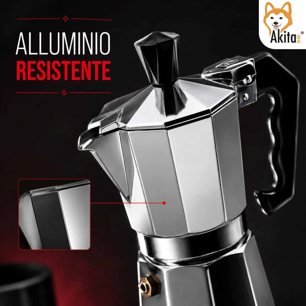 Akitaink Caffettiera Moka Mezza Tazza con Valvola di Sicurezza