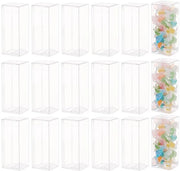 Decine di doni in PVC trasparente rettangolari - 4 x 4 x 10 cm - Ideali per Natale, matrimonio o festa - Confezione creativa - Decine di contenitori