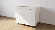 Base per lavello d'appoggio completa di 2 ante spedizione in kit Lunghezza 90 Profondità  55 Altezza 72 esclusi piedini Altezza piedini 10 cm in colore larice bianco