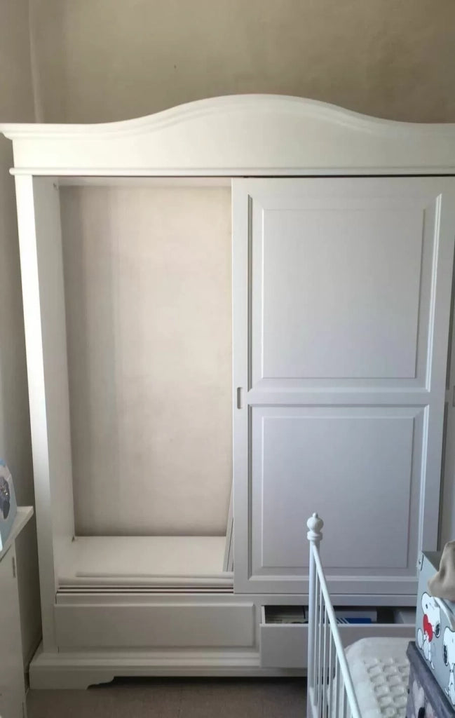 Armadio 2 porte scorrevoli classico legno bianco 180x67x225h (1398) - Mobili 2G