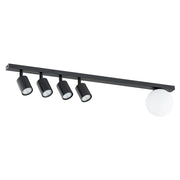 Plafoniera Minimal 5 Luci Sobek In Acciaio Nero E14+Gu10