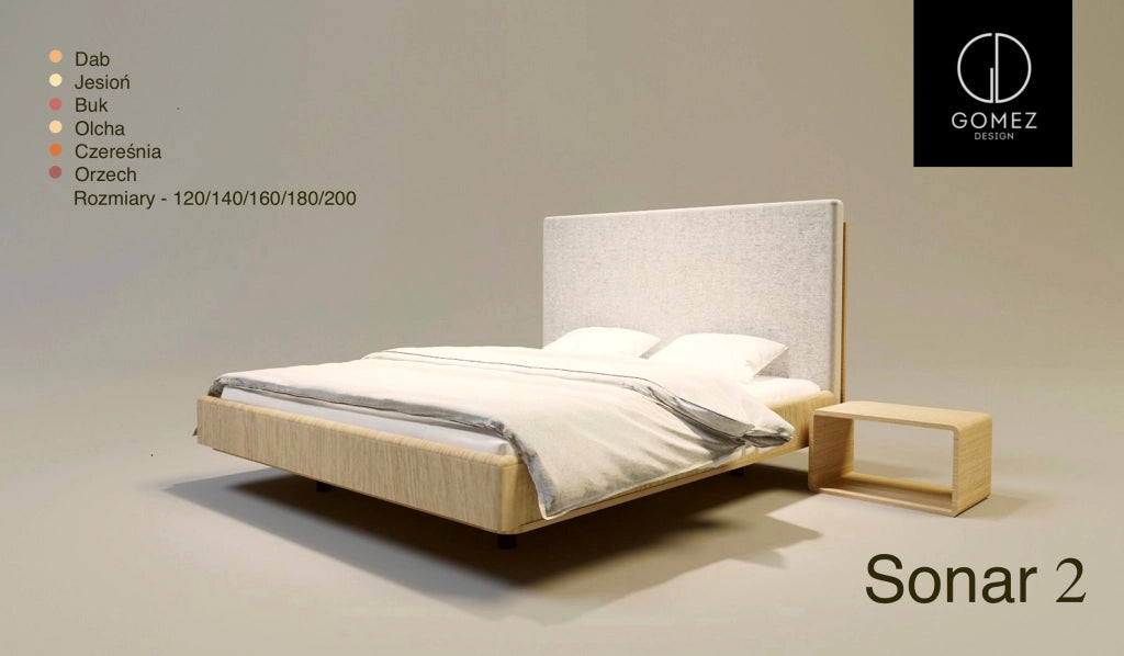 LETTO IMBOTTITO SONAR TWO 160x200 SOLIK OAK NATURALE