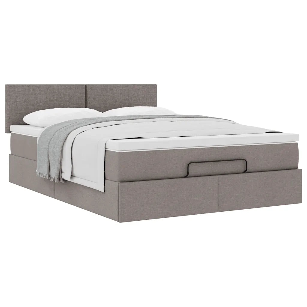 Pouf Letto con Materasso Tortora 140x200 cm in Tessuto 3311384