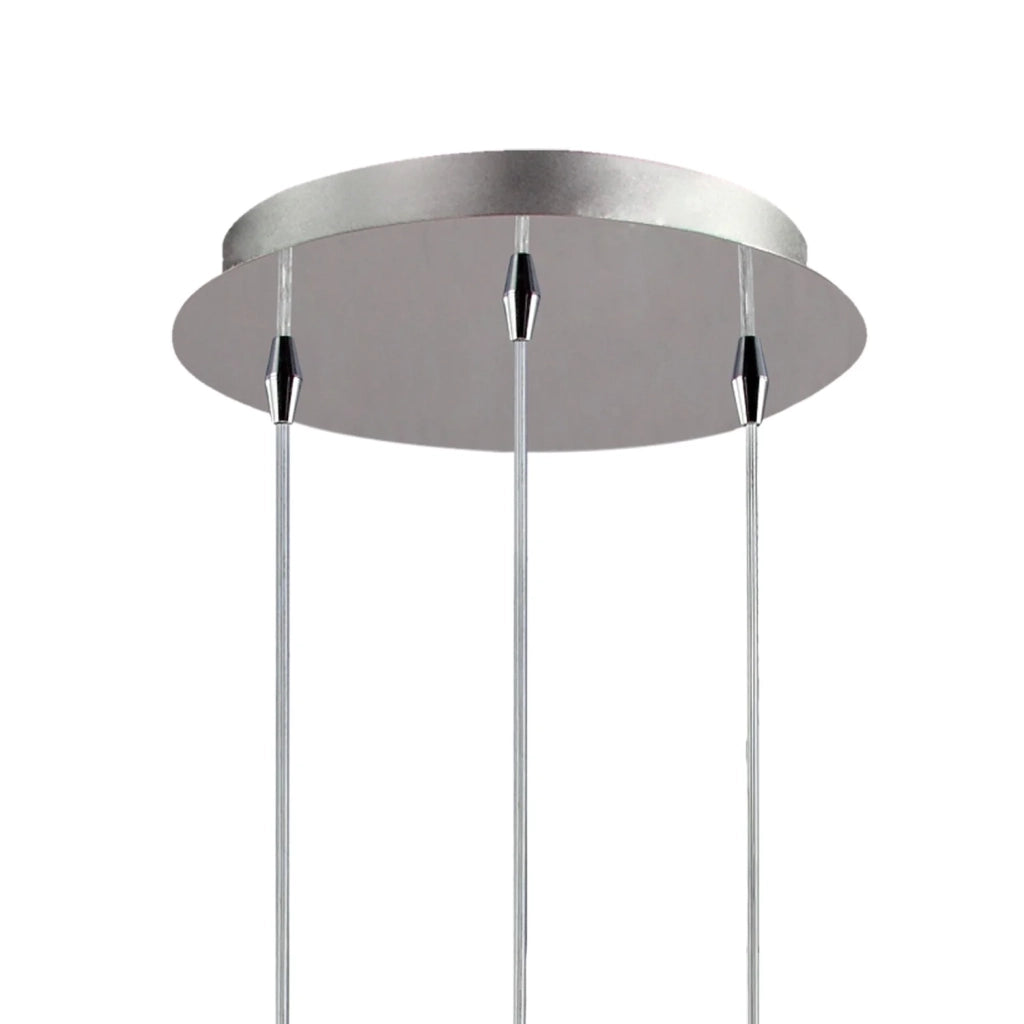 LÚZETE - LAMPADA DA SOFFITTO 3 LUCI CRISTALLO ESTERNO AMBRA VETRO INTERNO BIANCO Ø38 NOLINA