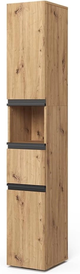 Armadio per il bagno Torren, Artigiano, 30 x 181 cm con 2 porte, si distingue per funzionalità ed estetica