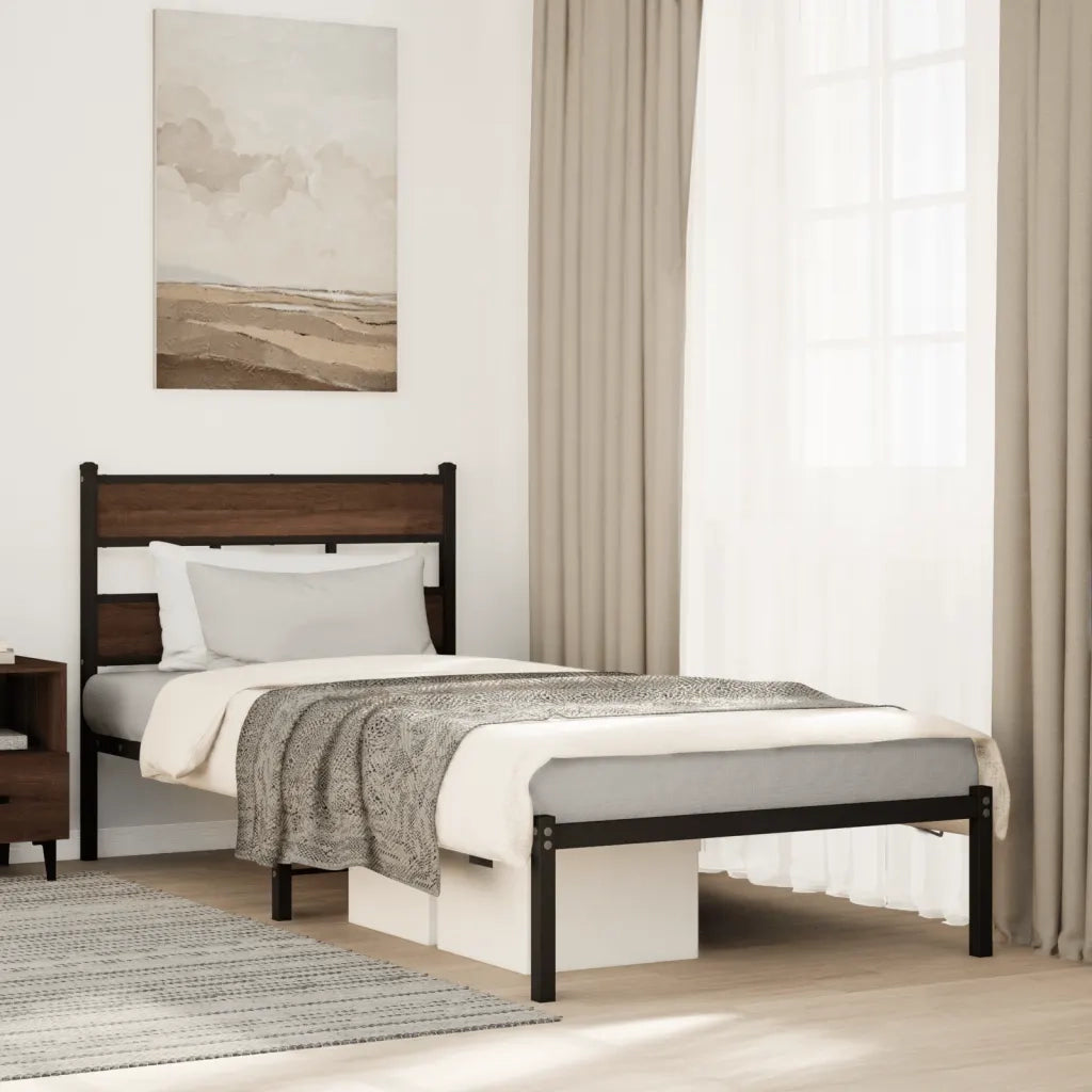 Giroletto senza Materasso con Testiera Rovere Marrone 90x200 cm 4017144