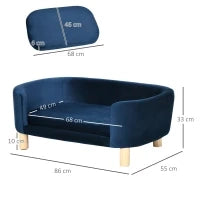 Cuccia per Cani da Interni, Divano per Gatti o Cani di Taglia Piccola Max. 10kg, Blu