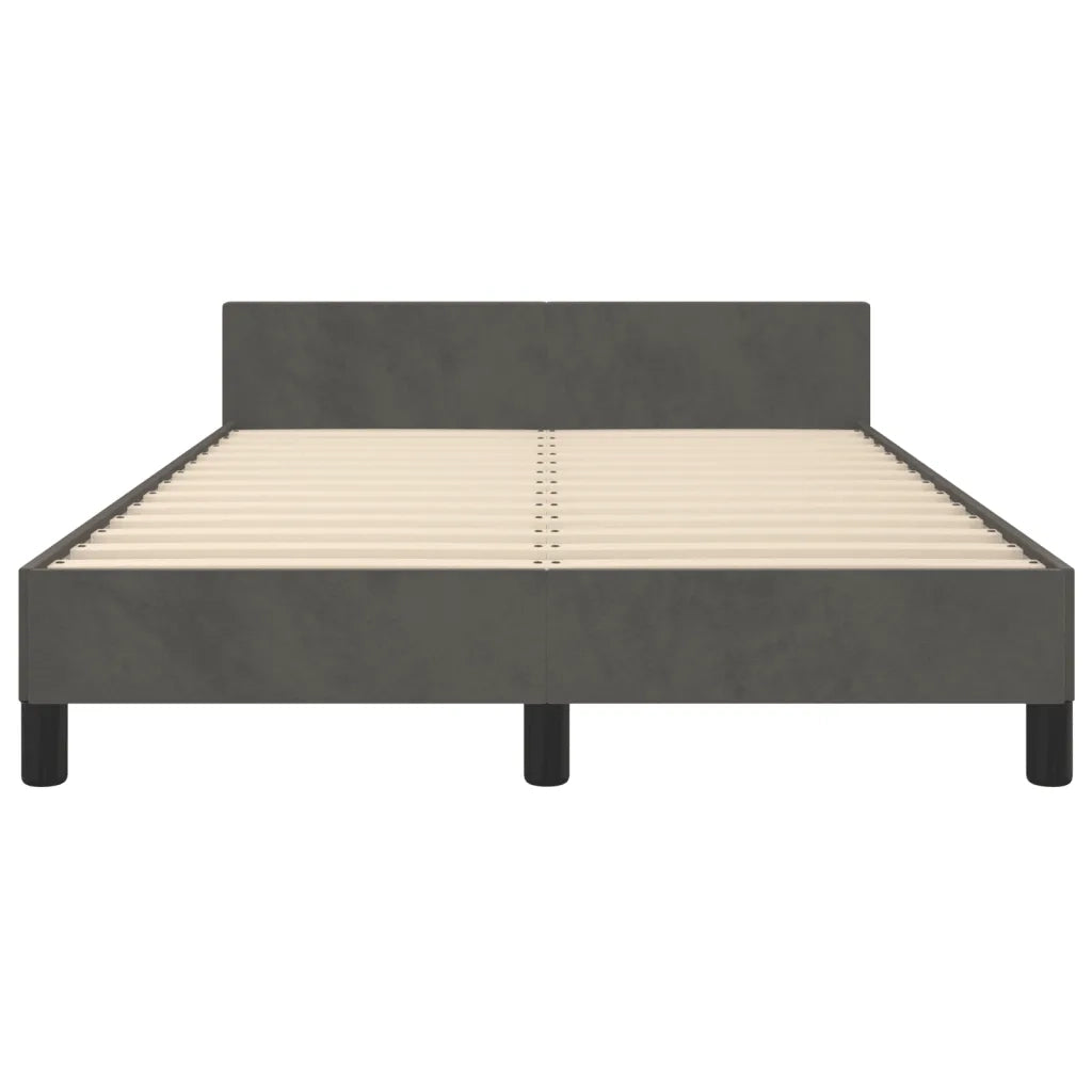 Giroletto senza Materasso Grigio Scuro 120x190 cm Velluto