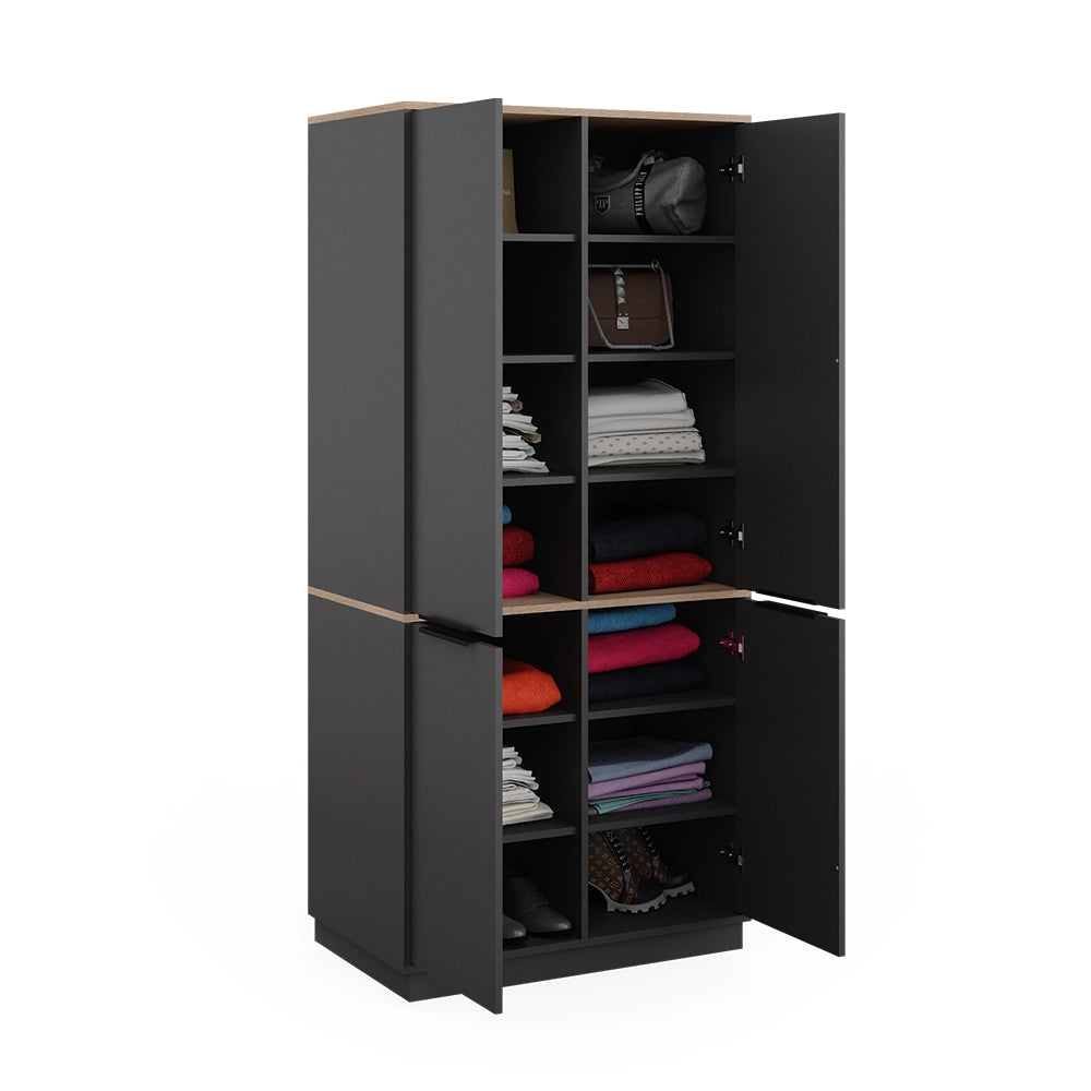 Vicco Armadio multifunzione Antracite 82 x 179 cm con 4 ante