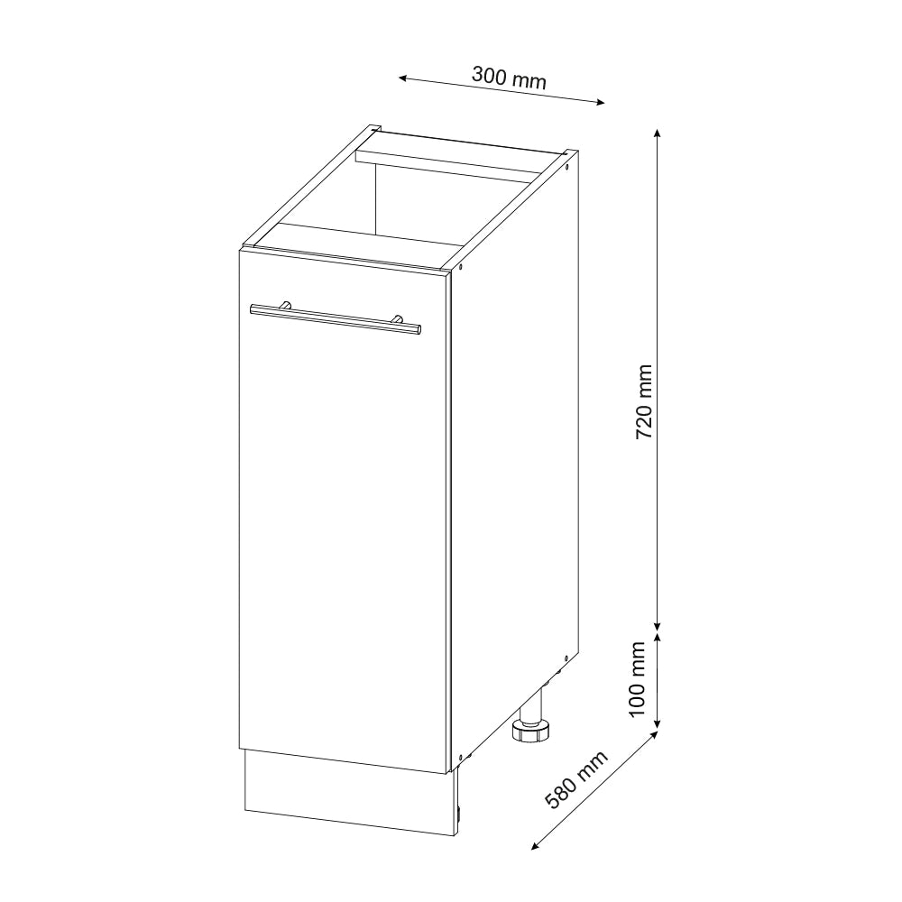 Armadio cucina dispensa alto Fame-Line Bordeaux lucido/Rovere dorato 30 cm, PL Rovere Vicco