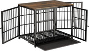 Banchina per cani - Cancelli per cani - Cancelli per cani - Dimensione XL - Mobili - Nero - Metallo - Legno - 107.5x71.5x81cm