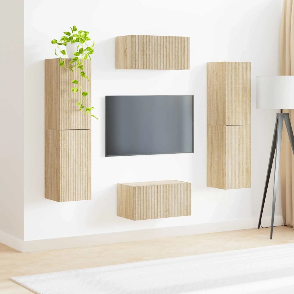 Set mobile TV 6 pcs Rovere Sonoma Legno multistrato