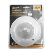 Trade Shop - Sensore Di Movimento A Infrarossi Crepuscolare Per Lampadine 1200w Ip20 Yca1002b -