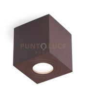 GES1072- PLAFONIERA ALLUMINIO  MARRONE 1 LUCE ATTACCO GU10 9X9CM