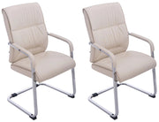 Set di 2 sedie a sbalzo XXL Anubis in similpelle crema
