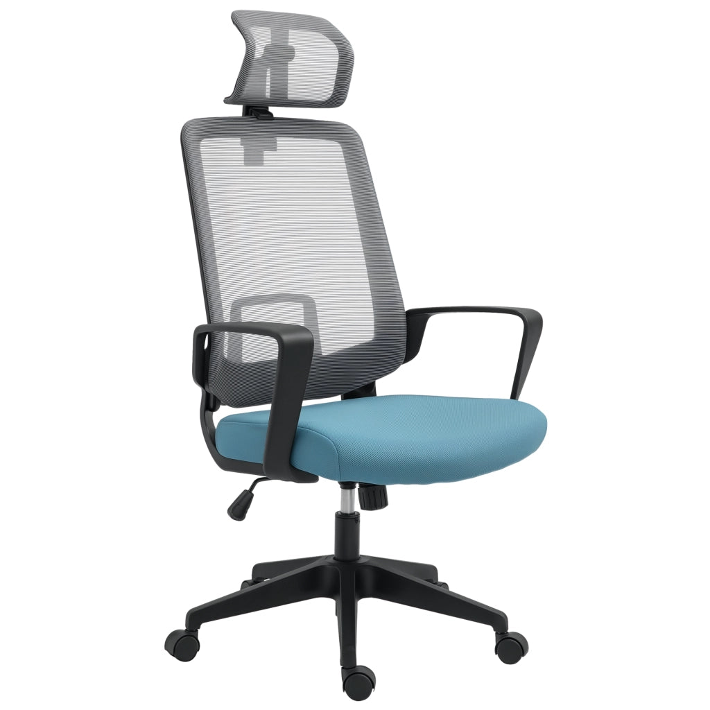 Sedia da ufficio ergonomica ¨C zephmum ¨C 63.5x63x116.5-125.5 cm blu grigio