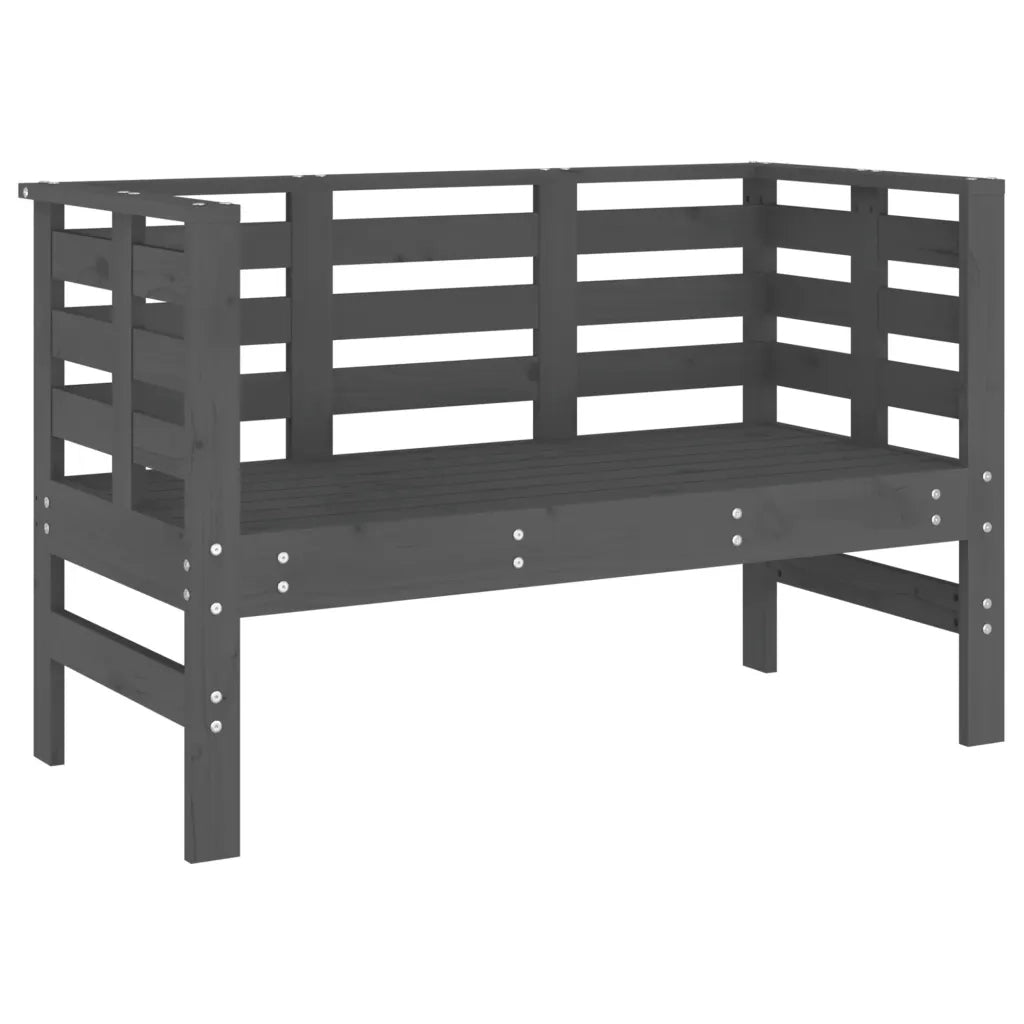 Panca da Giardino Grigia 111,5x53x71 cm Legno Massello di Pino 825137