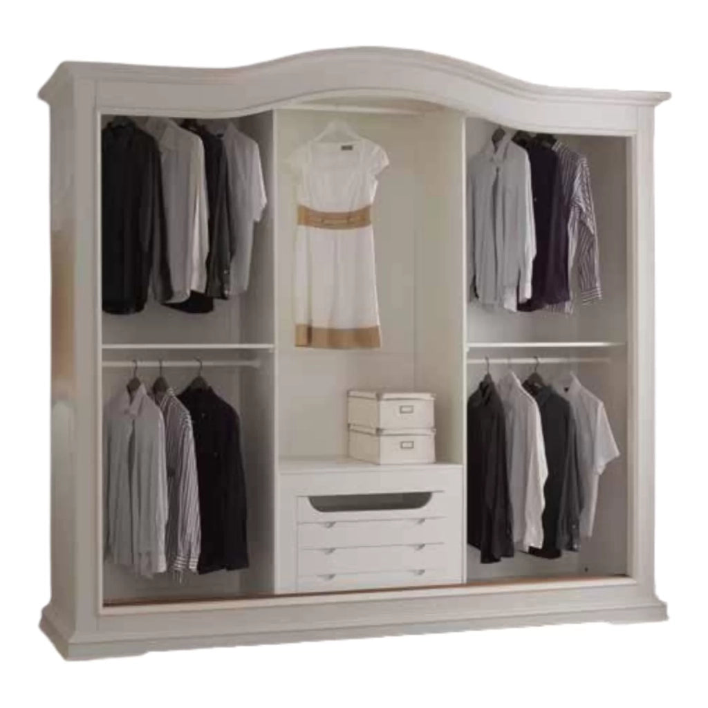 Armadio classico legno bianco 3 porte scorrevoli  294x68x265 - Mobili 2G