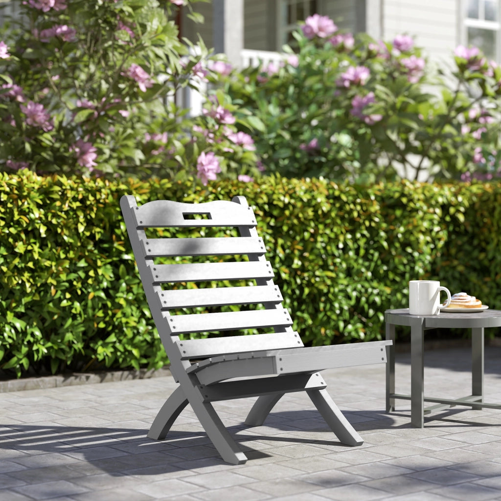 Sedia da Giardino in Legno ¨C zephmum ¨C Grigio 76x48x78 cm