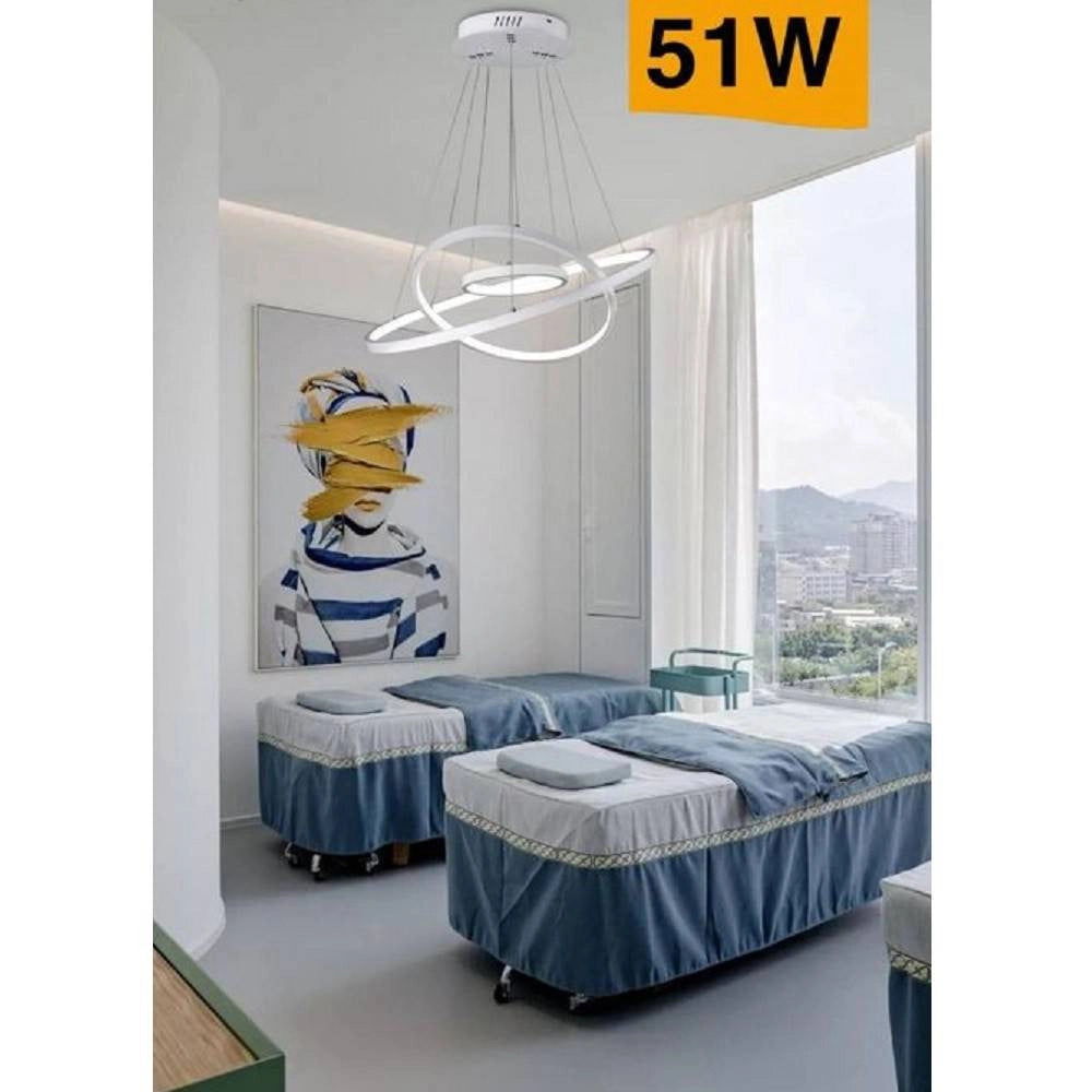 Trade Shop - Lampadario A Sospensione 51w A Led Forma Di Pianeta Bianco Luce Calda Fredda A64 -