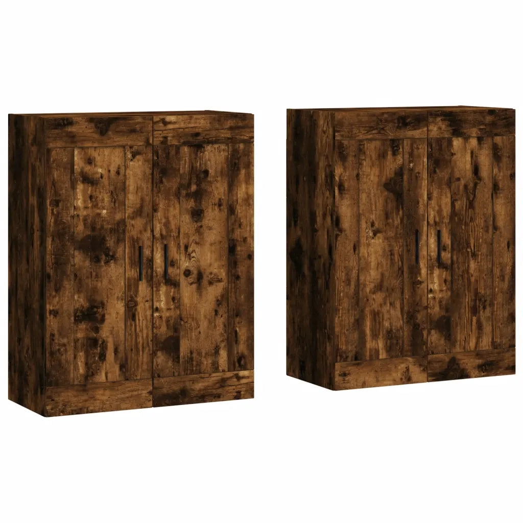 Armadietti a Parete 2 pz Rovere Fumo in Legno Multistratocod mxl 94155