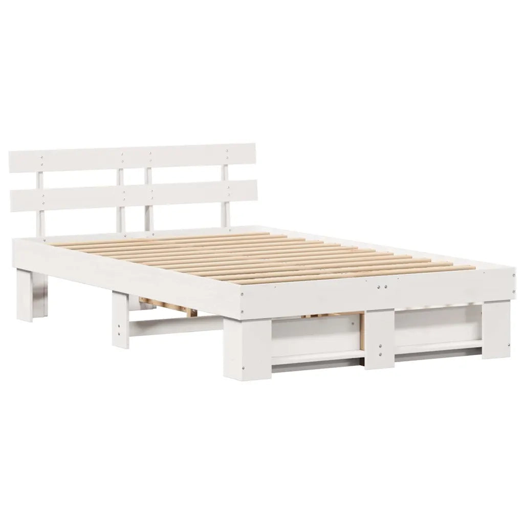 Struttura del letto Bianco 135 x 190 cm Pino massello 3382284