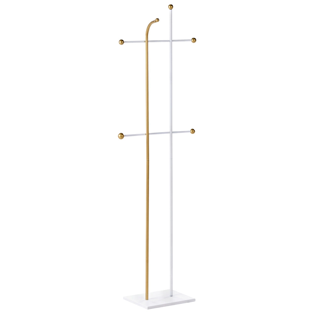 Appendiabiti in acciaio dorato appendiabiti da terra in metallo 162 cm 6 ganci moderno per ingres