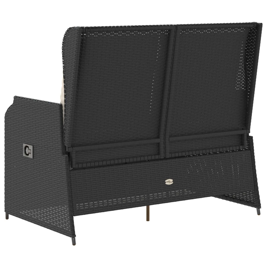 Panchina da giardino Nero polyrattan