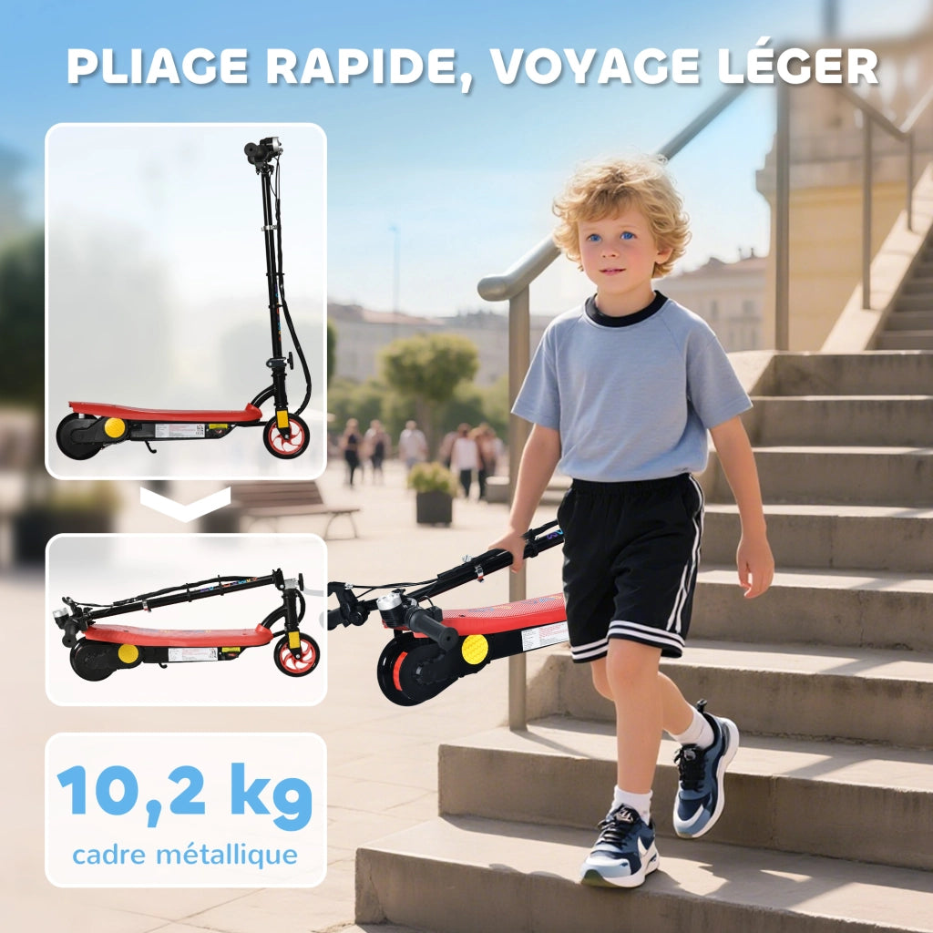 Monopattino elettrico pieghevole per bambini ¨C zephmum ¨C 120W 12km/h 10km autonomia rosso