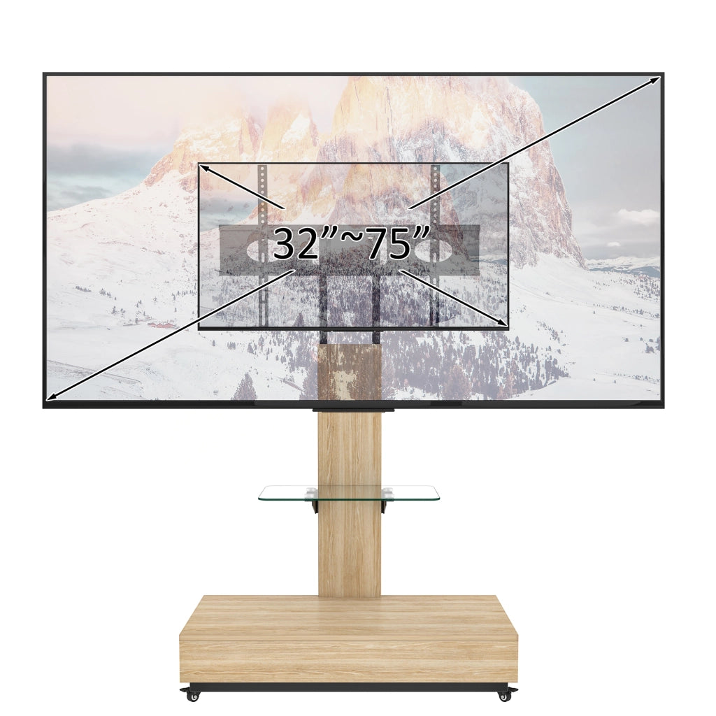 Cassettiera per TV in MDF e metallo colore legno naturale lunghezza 80 cm