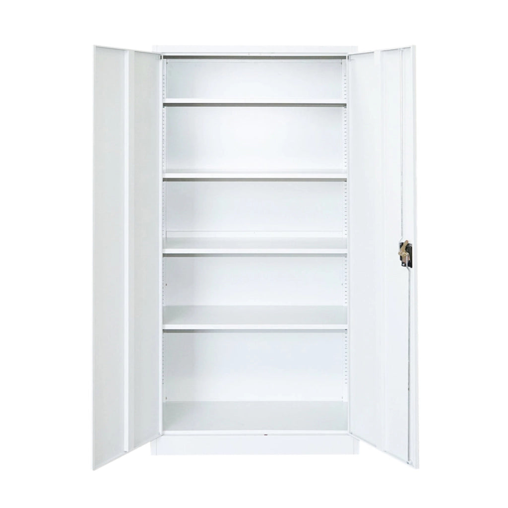 Armadio metallico 1800×900×400 mm con 2 ante di sicurezza, 4 ripiani, colore grigio Breckner Germany