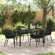 Set da Pranzo per Giardino 5 pcs Nero 3379347