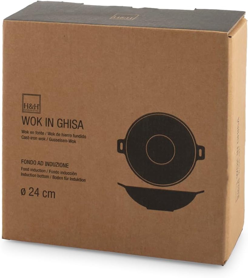 Wok 2 manici in ghisa smaltata cm 24