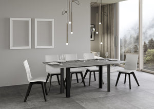 Tavolo Salvaspazio Allungabile 120/200x45/90x80/80 Tavolo Linea Double Cemento