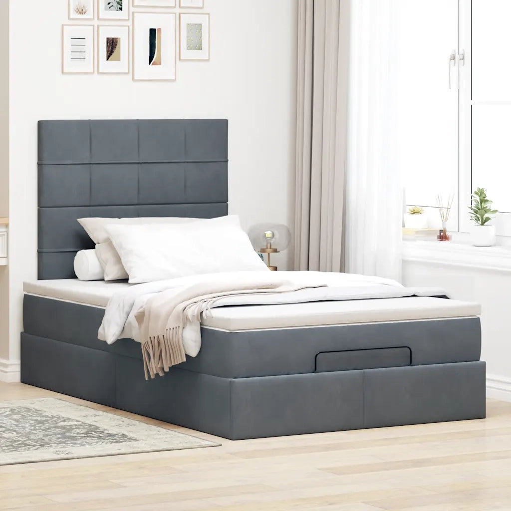 Struttura Letto Pouf con Materassi 80x200 cm Velluto 3313458